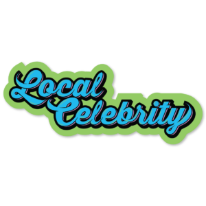 Local Celebrity Sticker green + blue