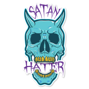 Satan Hater (blue) Sticker