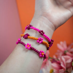 Friendship Garden Bracelets (Set of 3 // Medium // Pink, Orange)