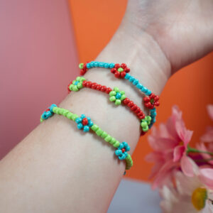 Friendship Garden Bracelets (Set of 3 // Medium // Teal, Green, Red)