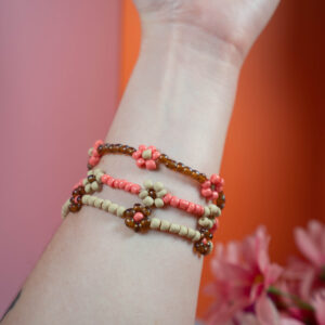 Friendship Garden Bracelets (Set of 3 // Medium // Brown, Tan, Pink)