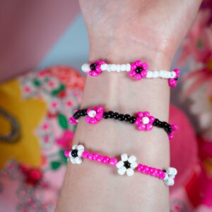 Friendship Garden Bracelets (Set of 3 // Medium // Pink, White, Black)
