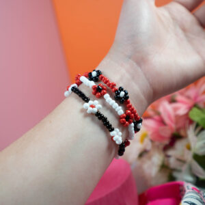 Friendship Garden Bracelets (Set of 3 // Medium // Red, White, Black)