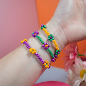 Friendship Garden Bracelets (Set of 3 // Medium // Green, Purple, Orange)