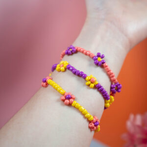 Friendship Garden Bracelets (Set of 3 // Medium // Pink, Yellow, Purple)