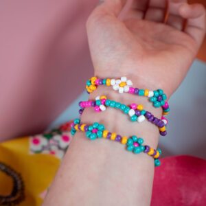 Friendship Garden Bracelets (Set of 3 // Small // Teal, Orange, Purple, Pink)