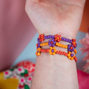 Friendship Garden Bracelets (Set of 3 // Small // Orange, Purple, Red)