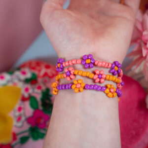Friendship Garden Bracelets (Set of 3 // Small // Pink, Orange, Purple)