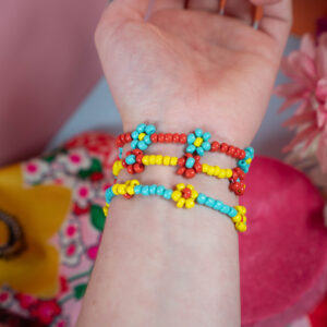 Friendship Garden Bracelets (Set of 3 // Small // Teal, Yellow, Red)