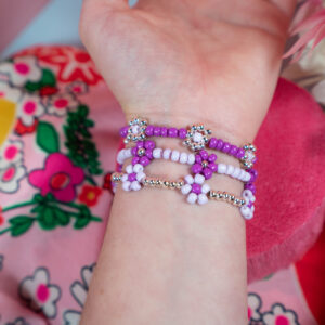 Friendship Garden Bracelets (Set of 3 // Small // Silver, Purple)