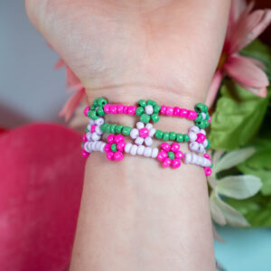 Friendship Garden Bracelets (Set of 3 // Small // Green, Pink)