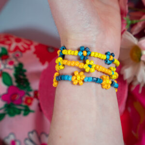 Friendship Garden Bracelets (Set of 3 // Small // Blue, Yellow, Orange)