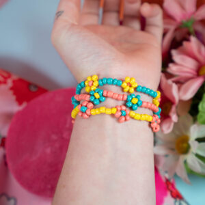 Friendship Garden Bracelets (Set of 3 // Small // Teal, Yellow, Pink)