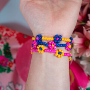 Friendship Garden Bracelets (Set of 3 // Small // Blue, Orange, Pink)