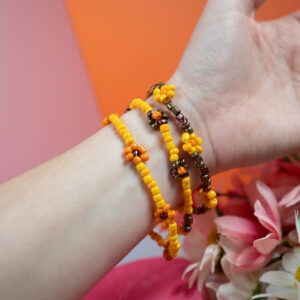Friendship Garden Bracelets (Set of 3 // Large // Orange, Brown, Yellow)