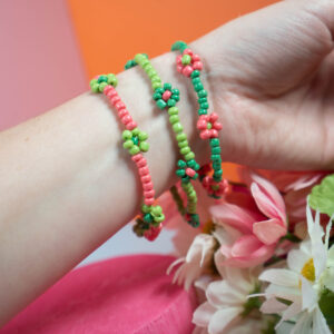 Friendship Garden Bracelets (Set of 3 // Large // Greens & Pink)