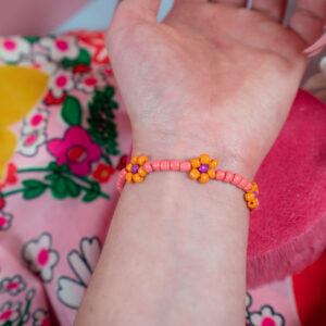 Flower Power Bracelet // Small // Pink, Orange
